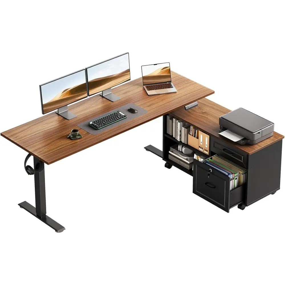 Home Office L Shaped Desk - مكتب كهربائي على شكل حرف L