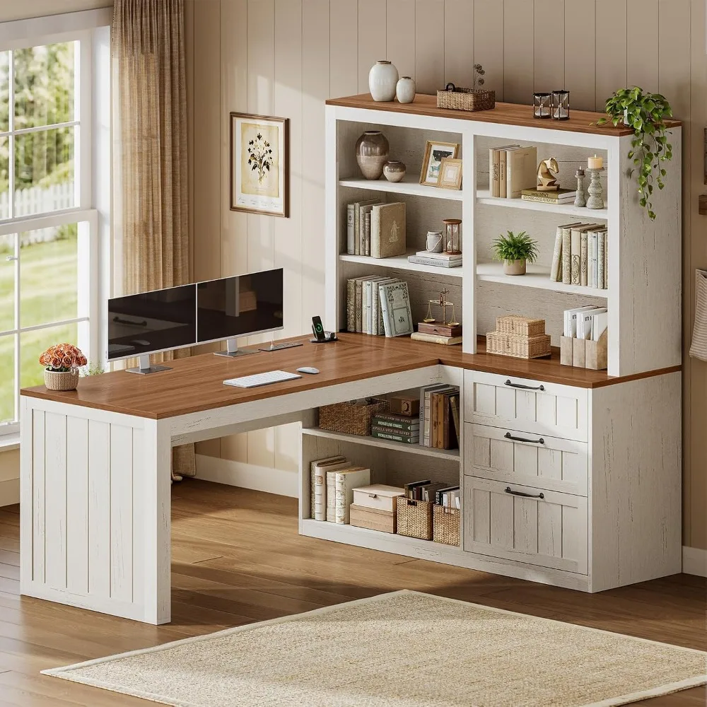 Home Office L Shaped Desk - مكتب كمبيوتر على شكل حرف L
