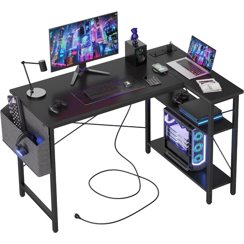 Home Office L Shaped Desk - مكتب كمبيوتر على شكل حرف L