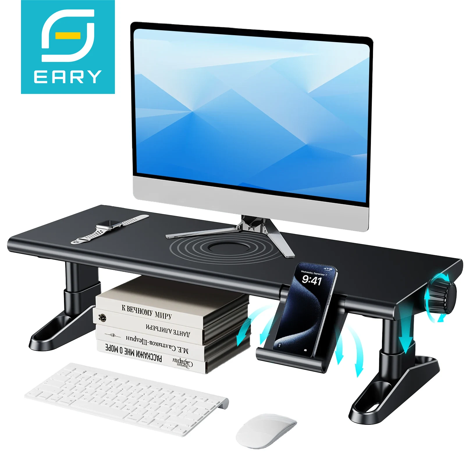 Monitor Riser Stand - رافعات حاملة للكمبيوتر المكتبي قابلة للتعديل