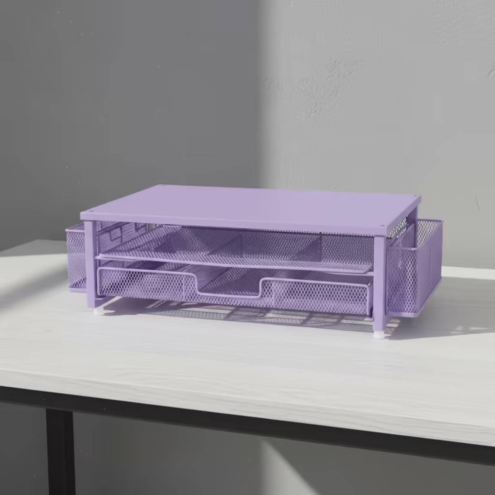 Monitor Riser Stand - حامل شاشات مع منظم شبكي ودرج