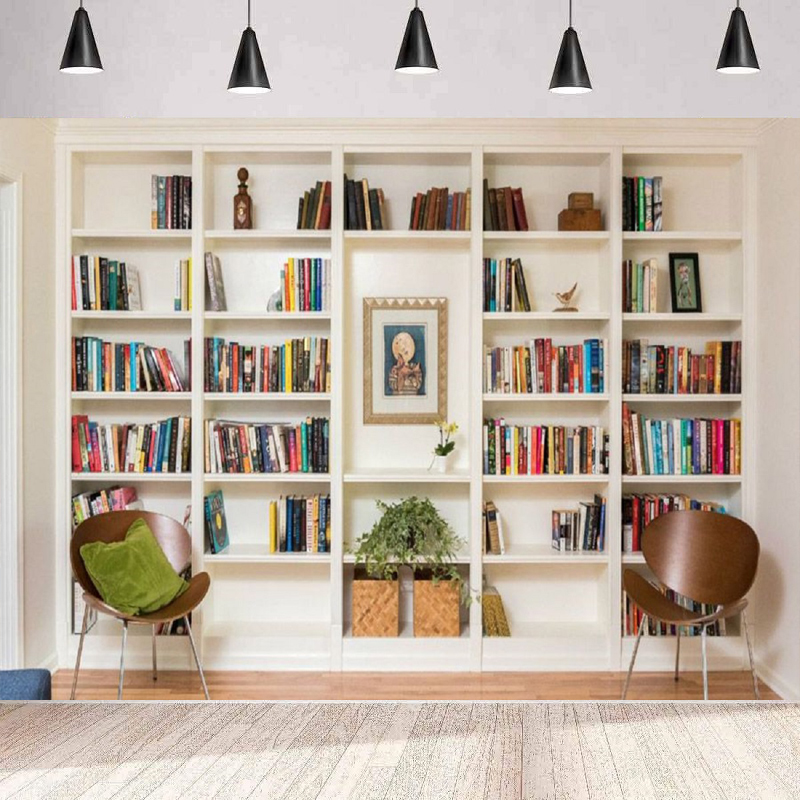 Home Office Background For Zoom - خلفية تصوير على شكل رف كتب