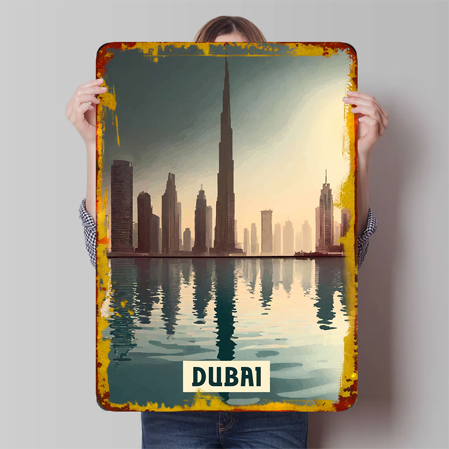 Home Office Dubai - دبي أفق في غروب الشمس جدار