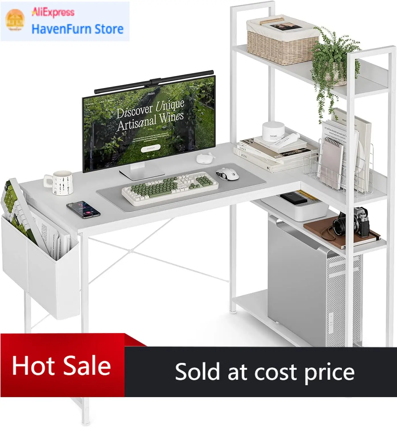 Home Office L Shaped Desk - سعر العرض: مكتب كمبيوتر على شكل