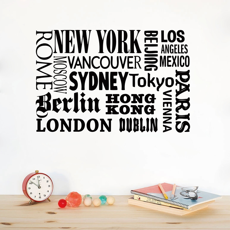 Home Office London - نيويورك لندن باريس اقتباس الجدار ملصق