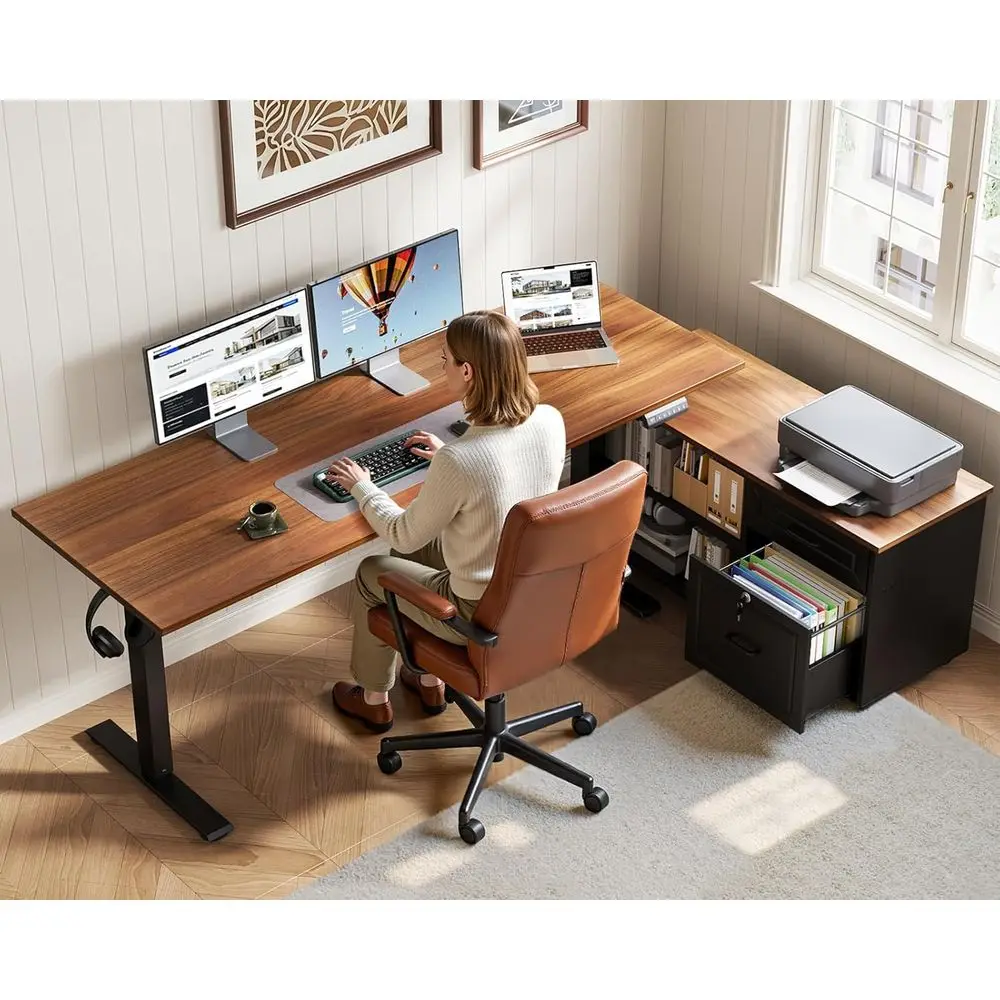 مكتب كهربائي على شكل حرف L مقا - مراجعة Home Office L Shaped Desk وسعره
