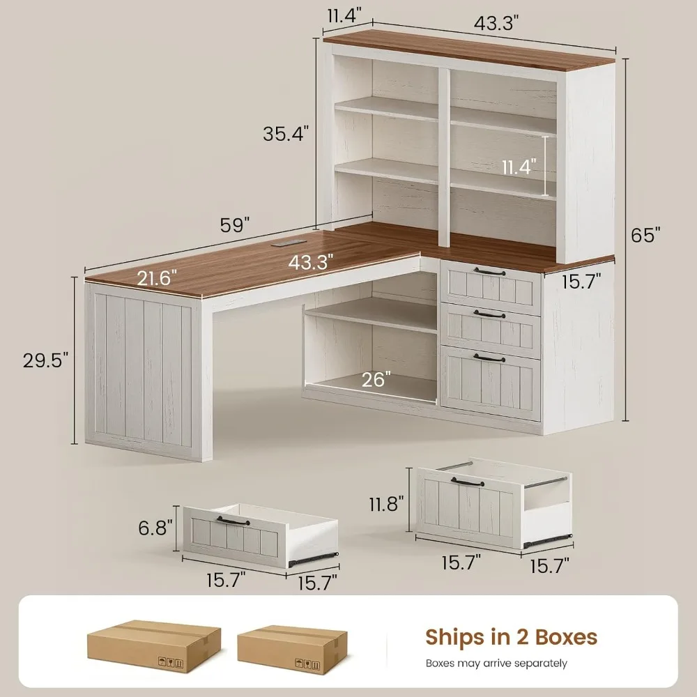 مكتب كمبيوتر على شكل حرف L من  - مراجعة Home Office L Shaped Desk وسعره