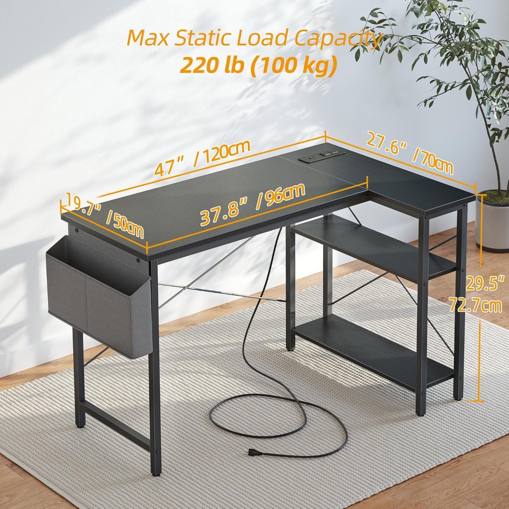 مكتب كمبيوتر على شكل حرف L مع  - مراجعة Home Office L Shaped Desk وسعره