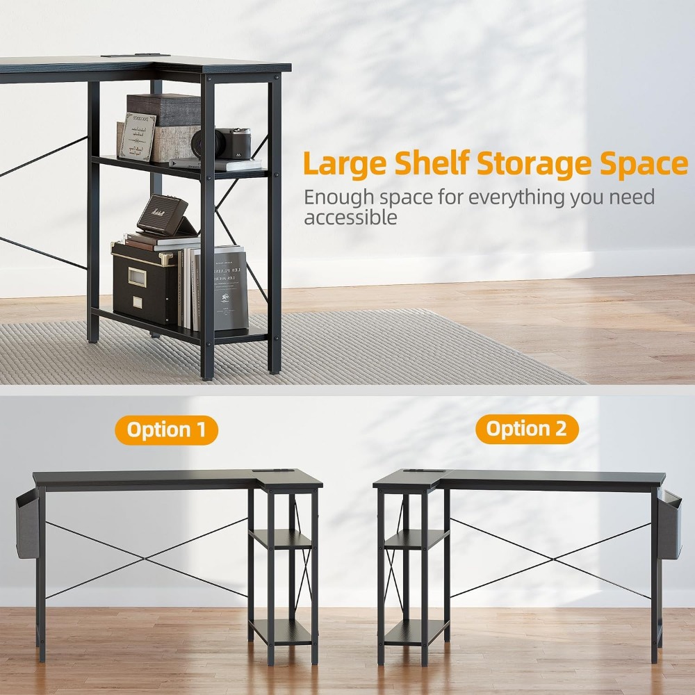مكتب كمبيوتر على شكل حرف L مع  - مراجعة Home Office L Shaped Desk وسعره
