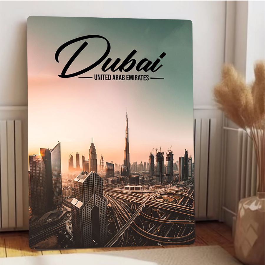 دبي سيتي سكيب جدار معدني الفن  - مراجعة Home Office Dubai وسعره