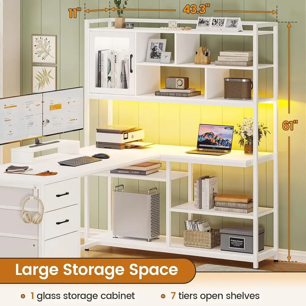مكتب على شكل حرف L بسعة 58 بوص - مراجعة Home Office L Shaped Desk وسعره