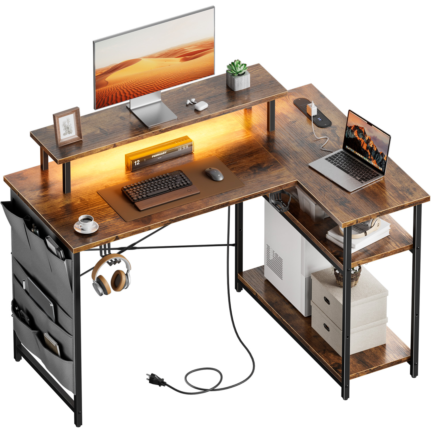 مكتب كمبيوتر على شكل حرف L، مز - مراجعة Home Office L Shaped Desk وسعره