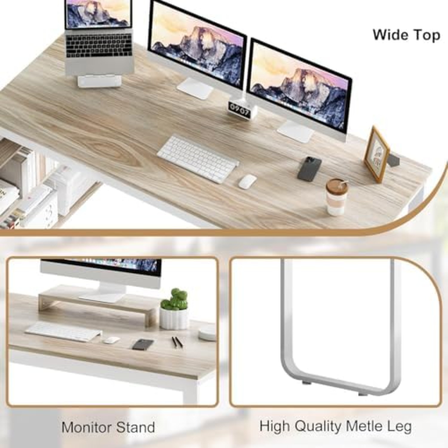 مكتب على شكل حرف L مقاس 55 بوص - مراجعة Home Office L Shaped Desk وسعره