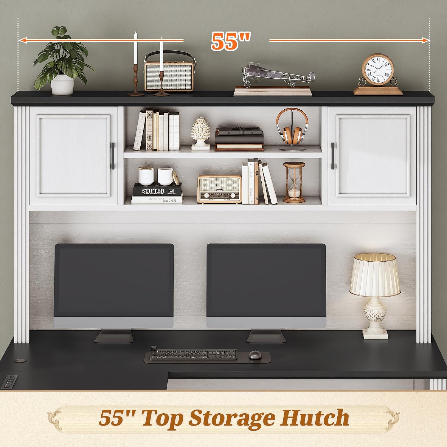 مكتب على شكل حرف L مع رف علوي  - مراجعة Home Office L Shaped Desk وسعره