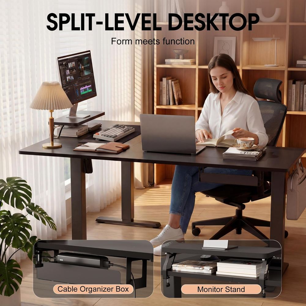 مكتب كهربائي على شكل حرف L قاب - مراجعة Home Office L Shaped Desk وسعره