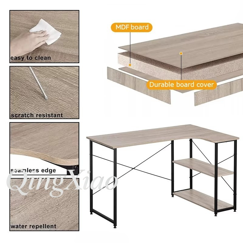 مكتب زاوية على شكل حرف L مع رف - مراجعة Home Office L Shaped Desk وسعره