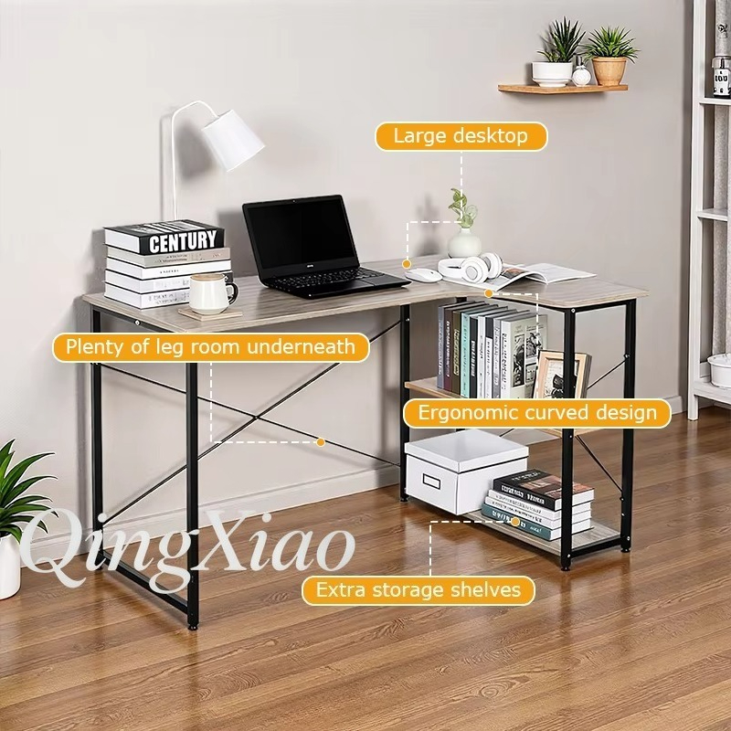 مكتب زاوية على شكل حرف L مع رف - مراجعة Home Office L Shaped Desk وسعره