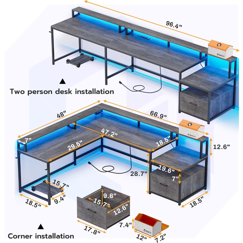 مكتب على شكل حرف L، مكتب مكتب  - مراجعة Home Office L Shaped Desk وسعره