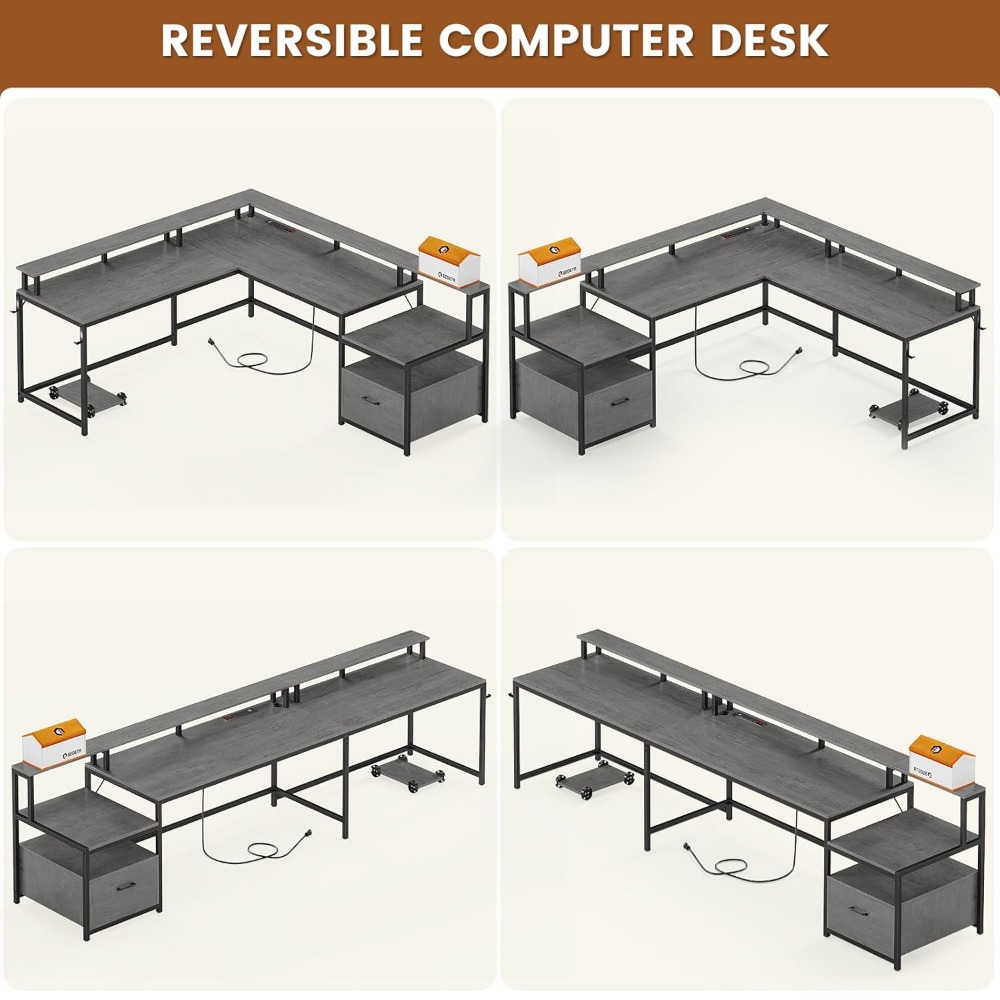 مكتب على شكل حرف L، مكتب مكتب  - مراجعة Home Office L Shaped Desk وسعره