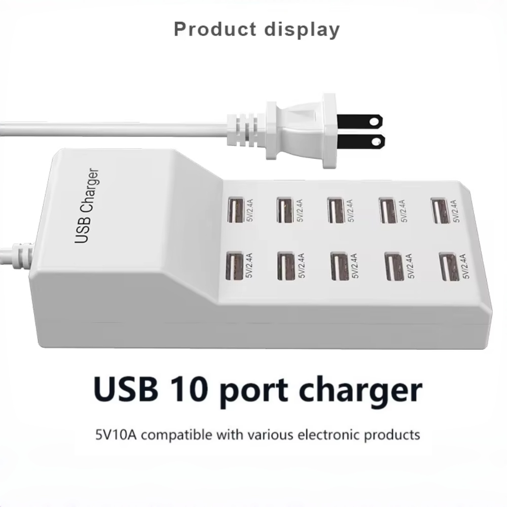 10 منافذ USB Hub شاحن سريع الم - مراجعة Home Office In Uk وسعره