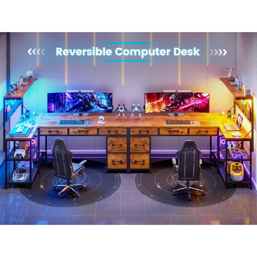 مكتب SEDETA على شكل حرف L مع أ - مراجعة Home Office L Shaped Desk وسعره