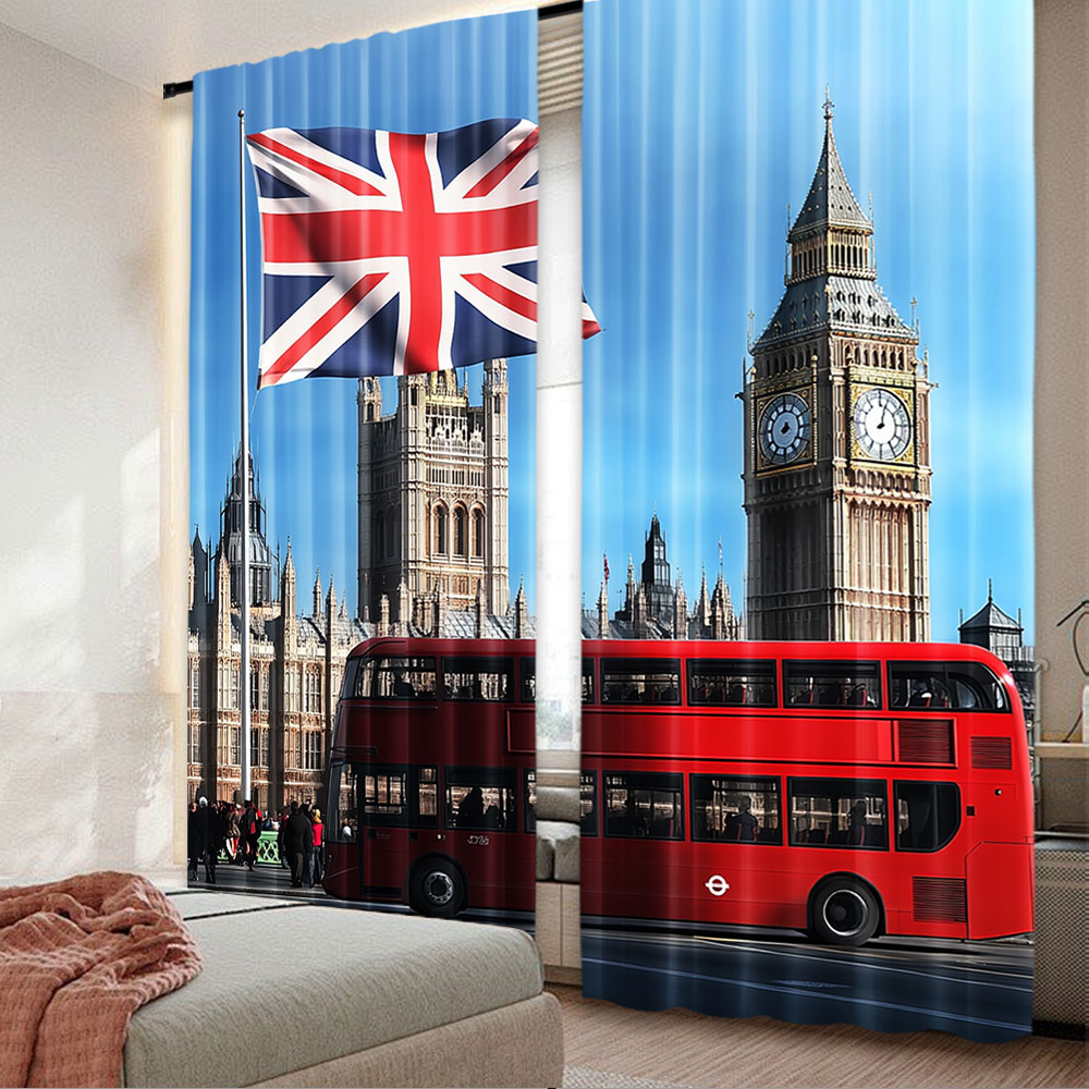 2 قطعة ستارة خلفية شارع بيج بن - مراجعة Home Office London وسعره