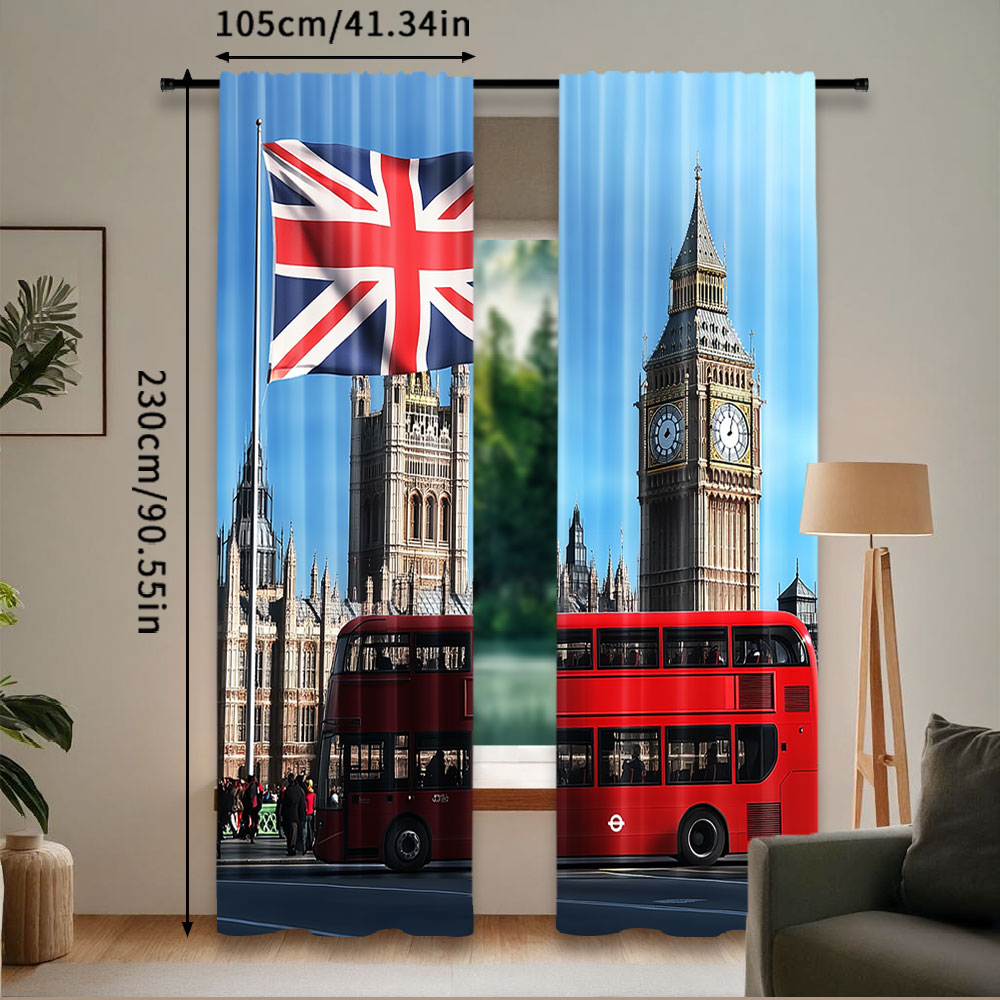 2 قطعة ستارة خلفية شارع بيج بن - مراجعة Home Office London وسعره
