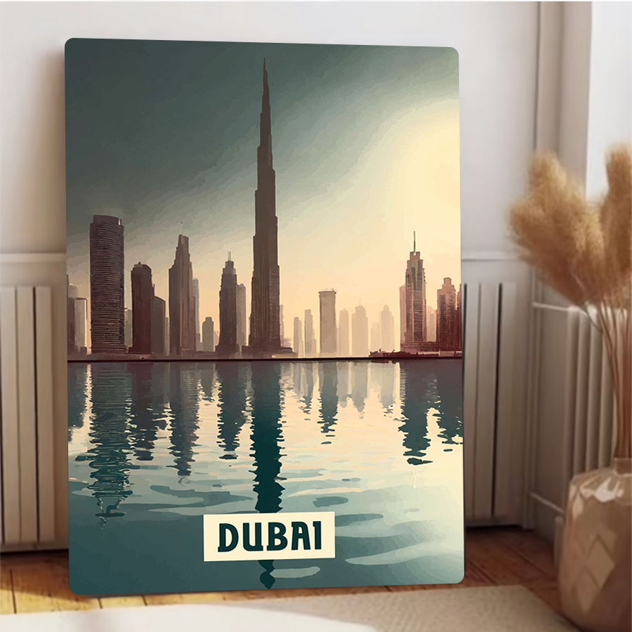 دبي أفق في غروب الشمس جدار معد - مراجعة Home Office Dubai وسعره