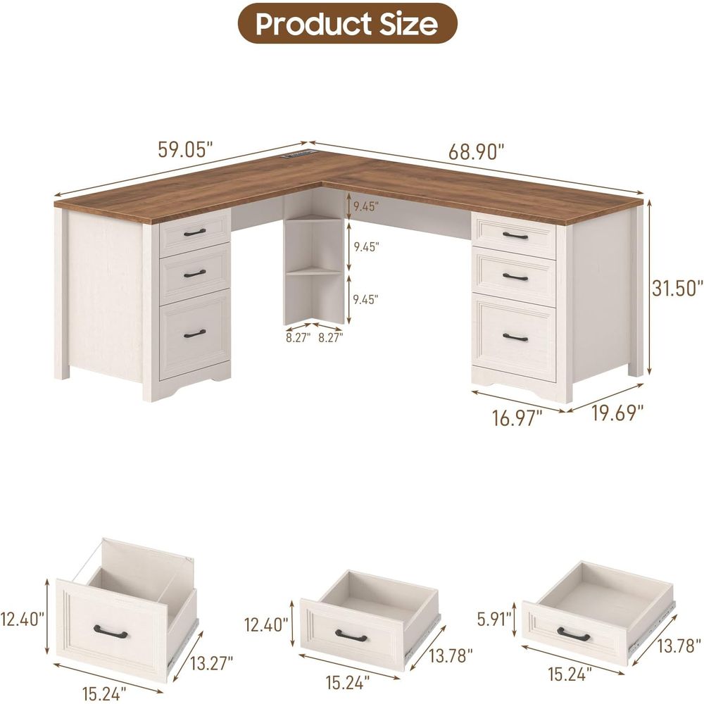 مكتب تنفيذي على شكل حرف L بالل - مراجعة Home Office L Shaped Desk وسعره